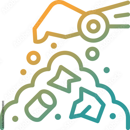 landfill gradient line icon
