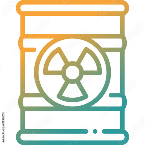 radioactive waste gradient line icon