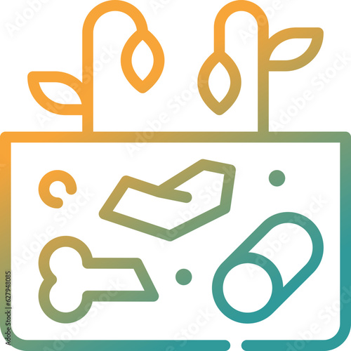 waste land gradient line icon