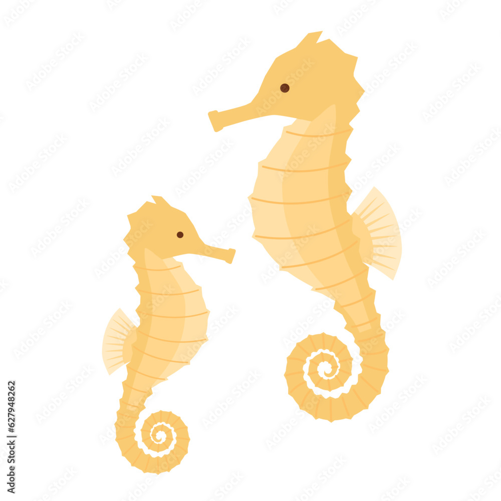 Obraz premium タツノオトシゴの親子のイラスト