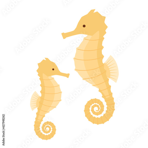 タツノオトシゴの親子のイラスト