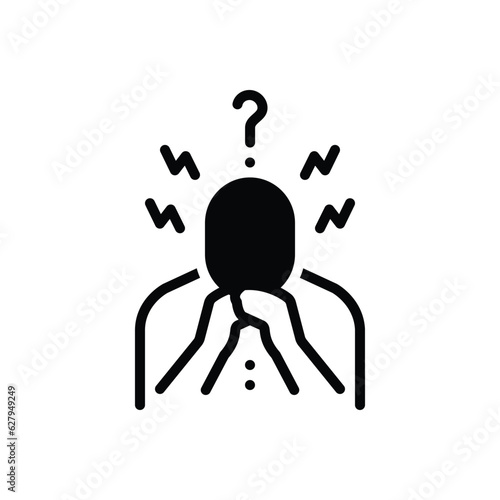Black solid icon for worried