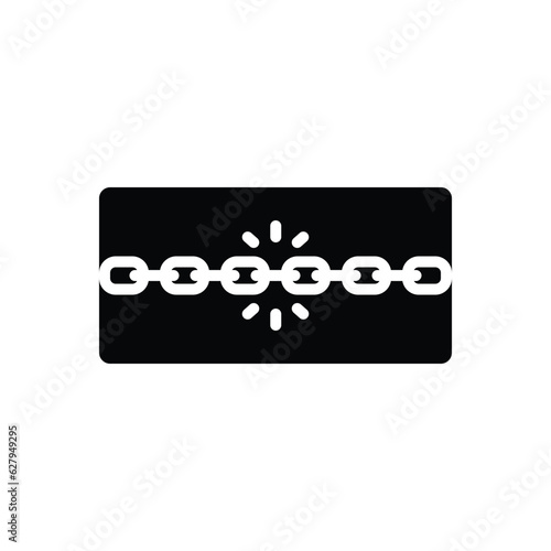 Black solid icon for chain