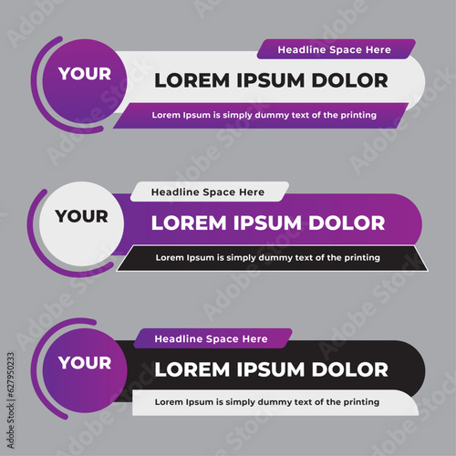 Lower third banner template design vector illustration