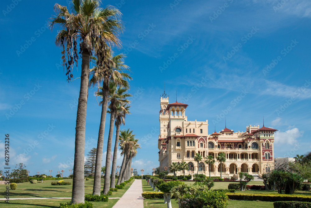 panoramic view of the Montazah palace in Alexandria Egypt