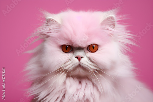 portrait of cat with pink fur © sam