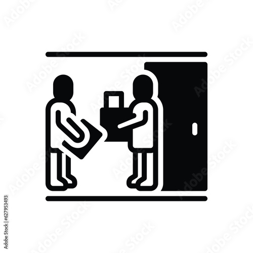 Black solid icon for receives