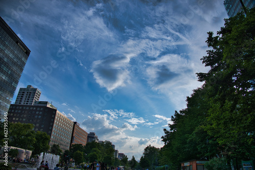 A view of an office area in Sapporo, Hokkaido, Japan.