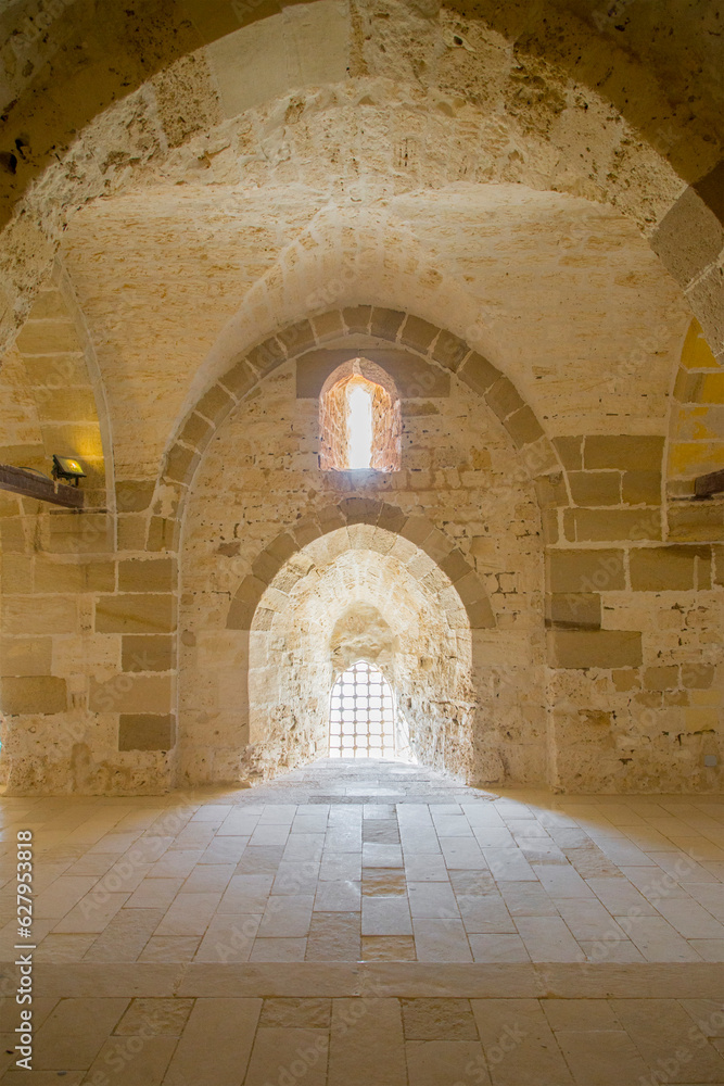 Interior view of the Qaitbay citadel in Alexandria, Egypt