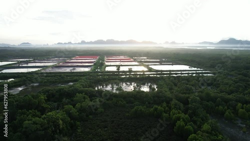 4K Aerial Drone Footage of Ao Luek Landscape and Sunrise in Krabi photo