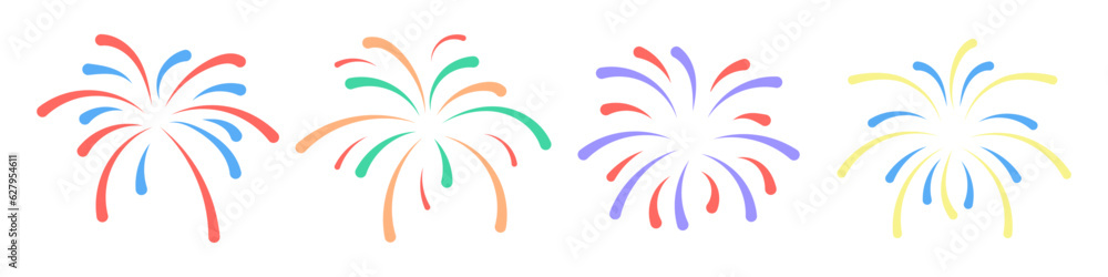 colorful fireworks simple vector icon