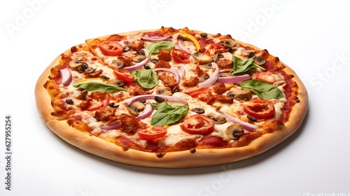  traditional italian pizza isolated on white background, generative, ai 