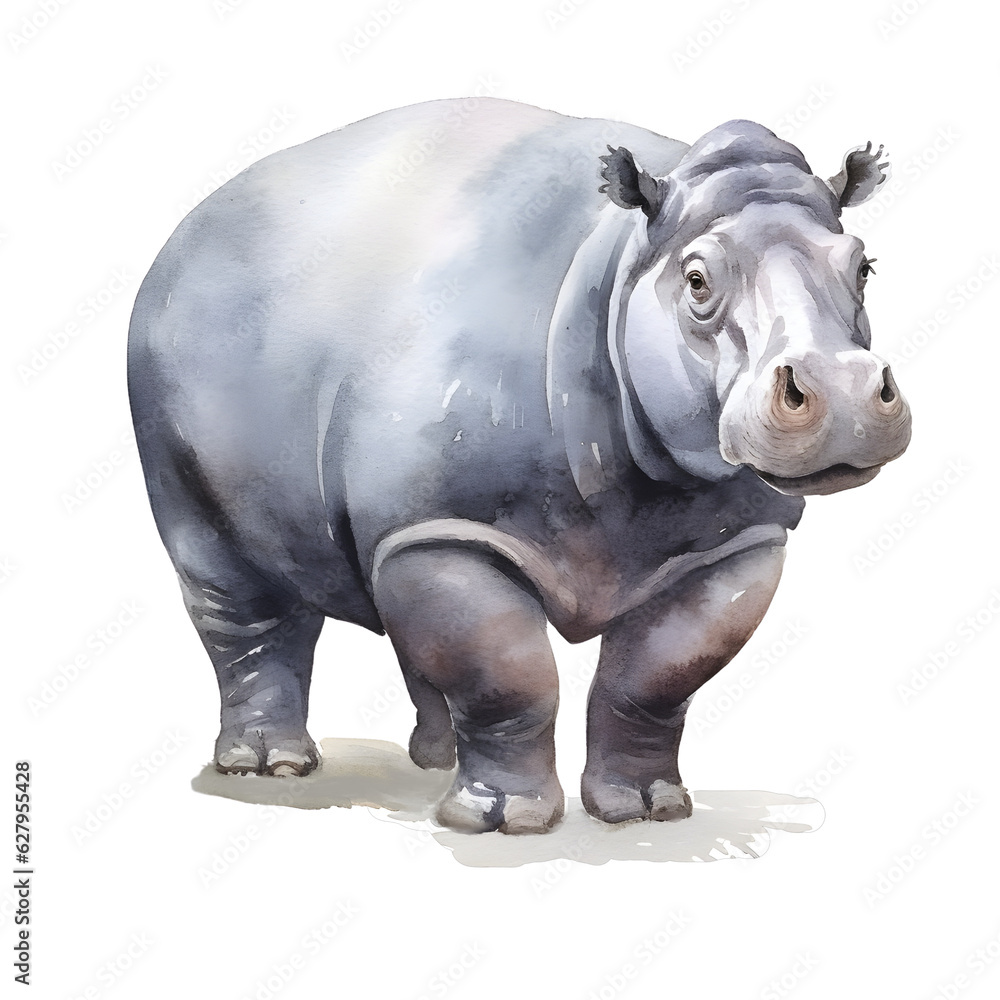 Hippo isolated on white background Hippo isolated on white background