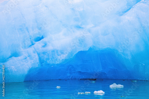 Glacier ice floating in the arctic sea