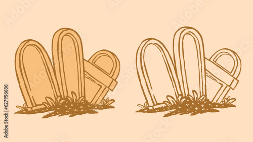 illustration of a pile of tombstones