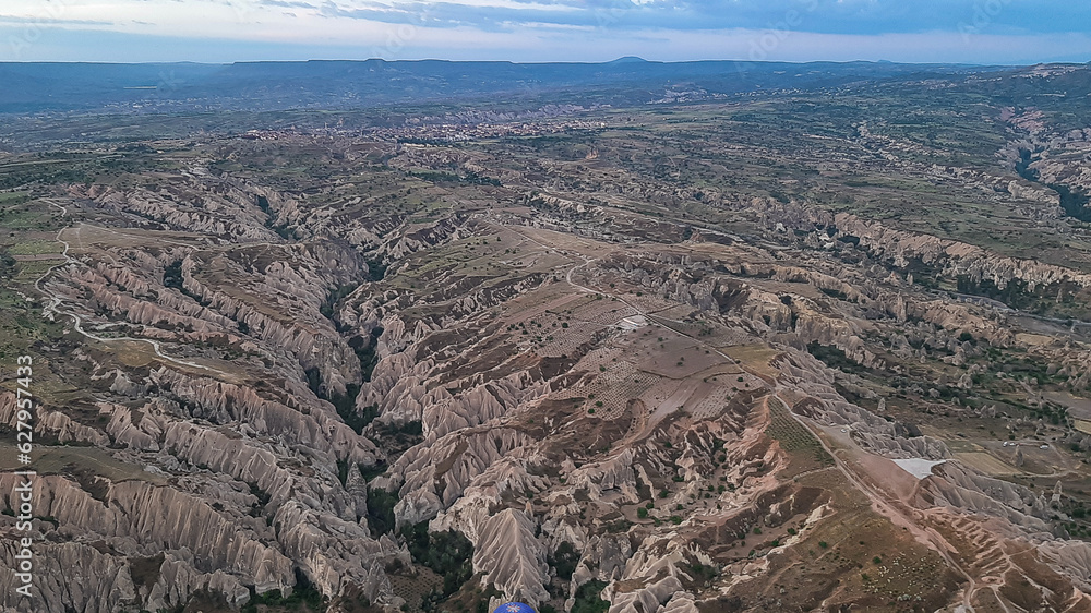 Cave house Cappadocia Turkey Hot air balloon flying