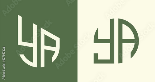 Creative simple Initial Letters YA Logo Designs Bundle.