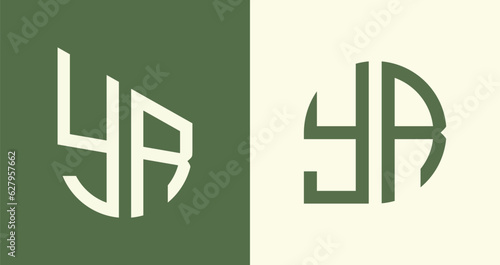 Creative simple Initial Letters YR Logo Designs Bundle.