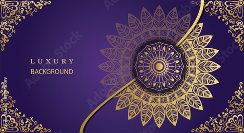 Magnificent golden ornamental mandala design background. Beautiful invitation card with floral mandala. Decorative golden floral ornamental mandala 