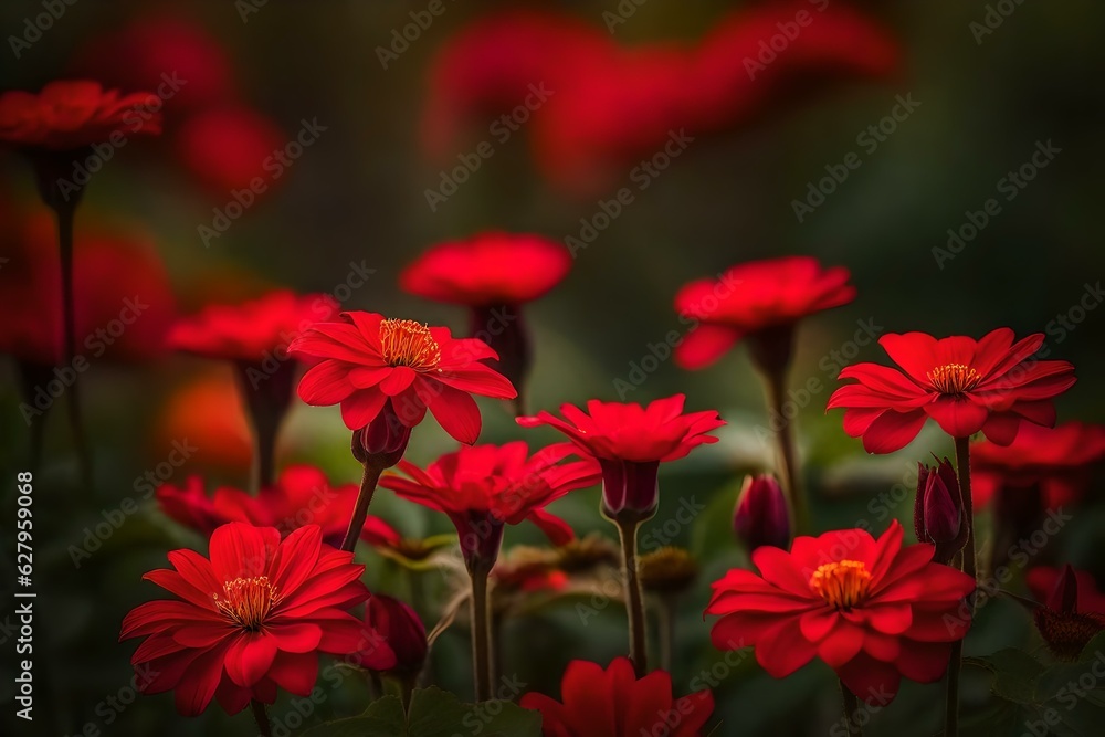 red flowers in the garden AI Generative 