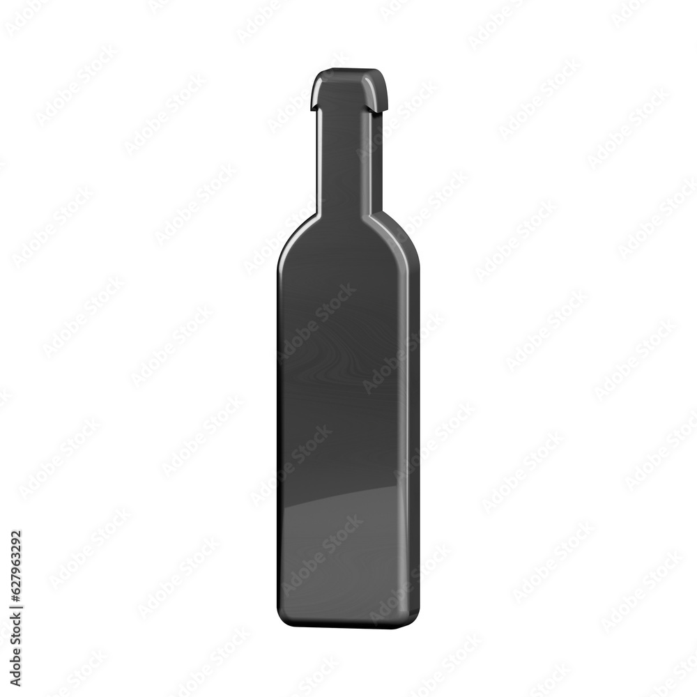This is a beautifully designed 3D wine bottle icon with a beautiful metallic texture. This is a beautifully designed 3D wine bottle icon with a beautiful metallic texture.