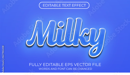 Milky editable text effect. Editable text style effect