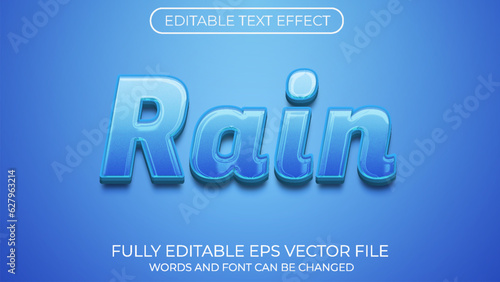 Rain editable text effect. Editable text style effect
