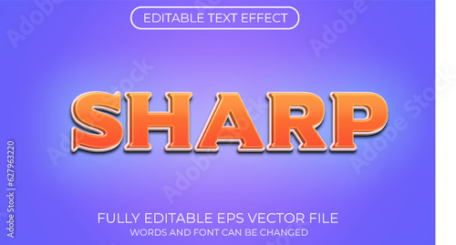 Sharp editable text effect. Editable text style effect