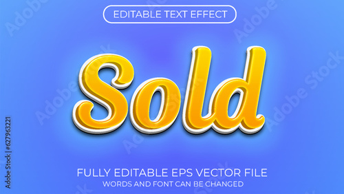 Sold editable text effect. Editable text style effect
