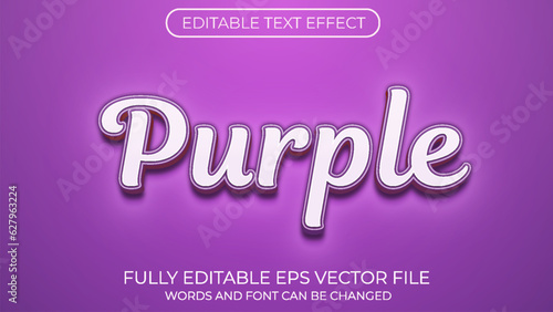 Purple editable text effect. Editable text style effect