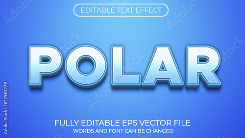 Polar editable text effect. Editable text style effect