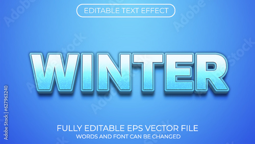 Winter editable text effect. Editable text style effect