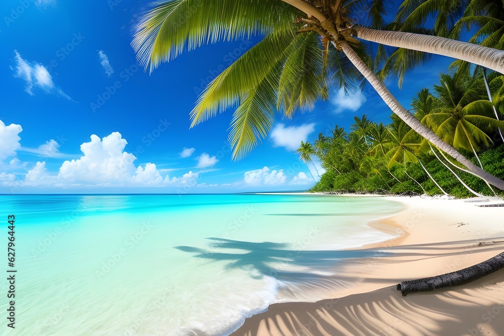 Magic beautiful tropical sea, super photo realistic background, generative ai landscape Magic beautiful tropical sea, super photo realistic background, generative ai landscape