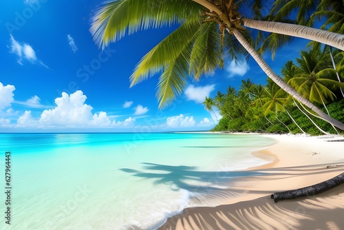 Magic beautiful tropical sea, super photo realistic background, generative ai landscape