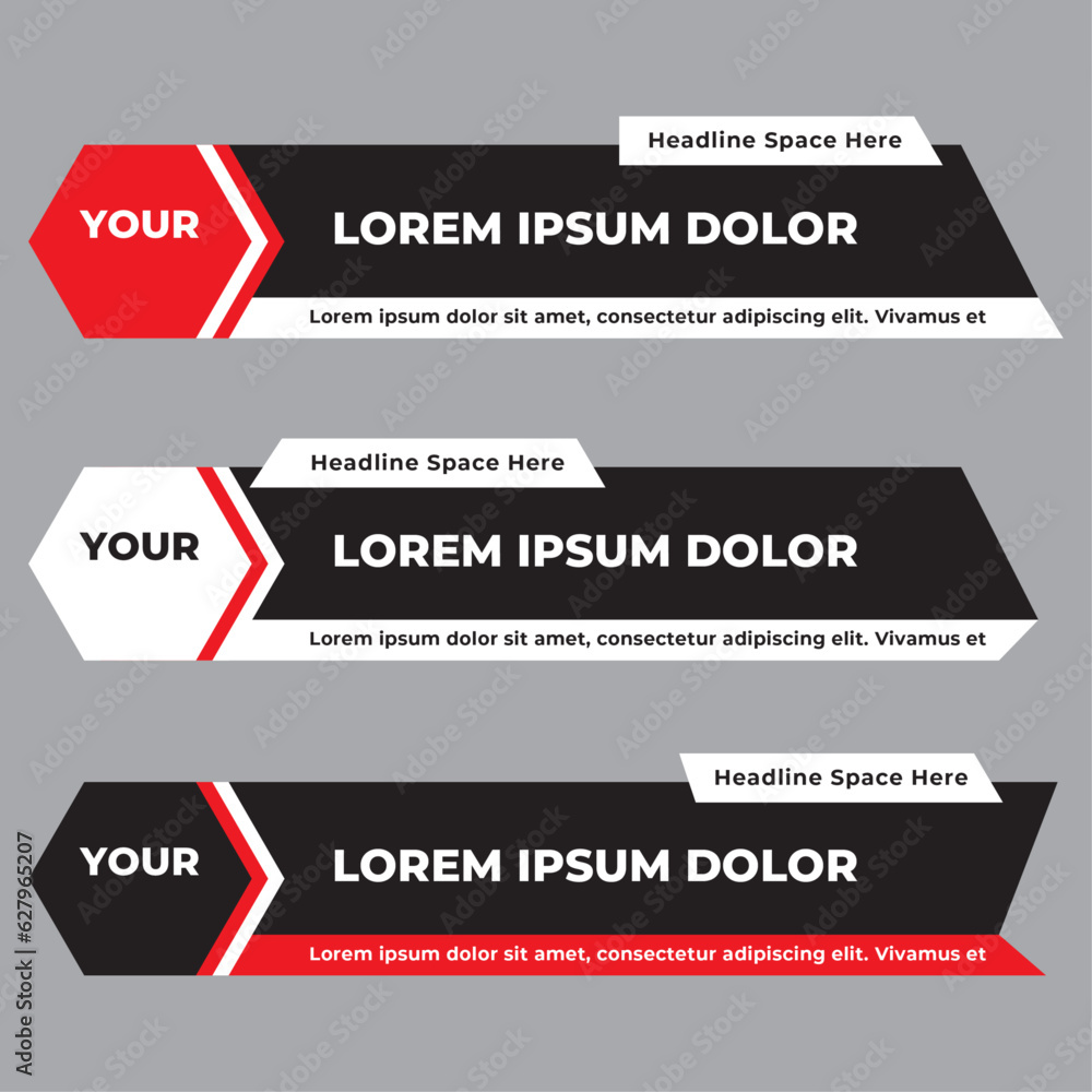 Obraz premium Lower third banner template design vector illustration