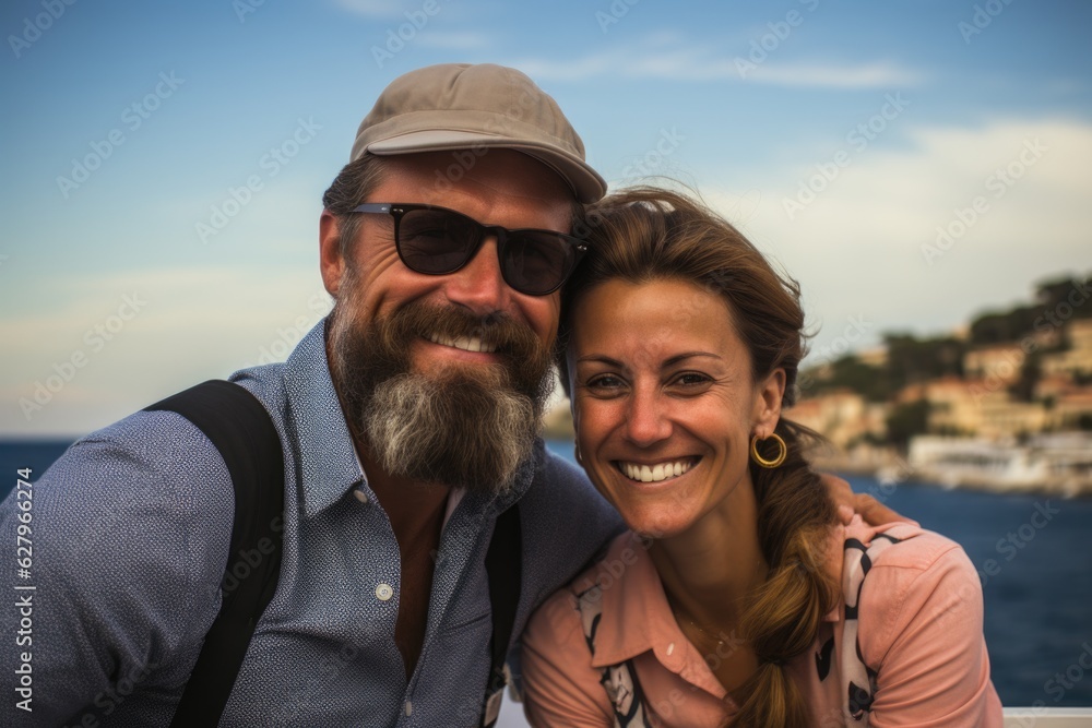 Generative AI - Coastal Wonders: American Generation X Tourists on a