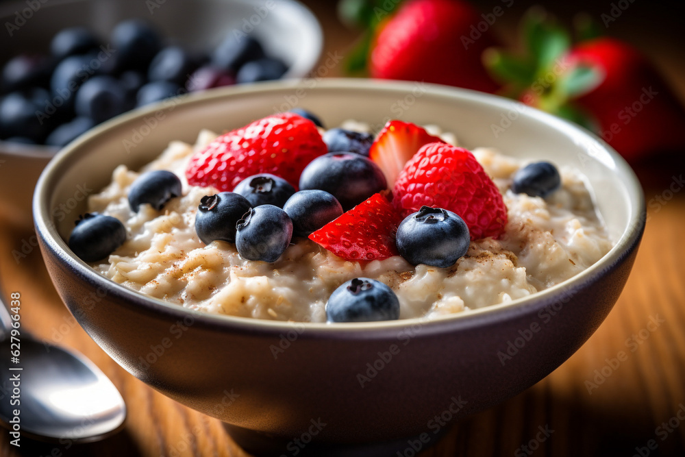 Delicious oatmeal with fresh fruit Delicious oatmeal with fresh fruit