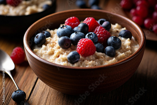 Delicious oatmeal with fresh fruit