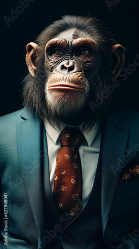 Wild Wealth: Apes Rock the Financial District, generative ai © Adolfo Perez Design