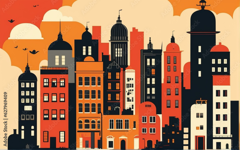 illustration pattern of a city