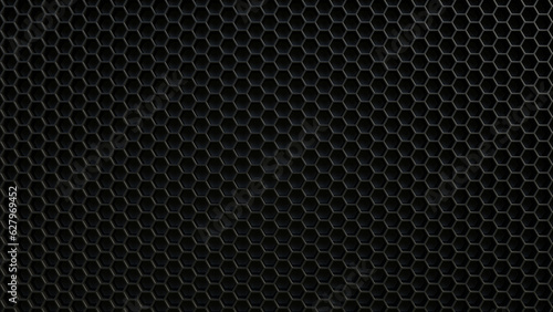 Dark Hexagon Pattern Background 3D Render Front View Small Size
