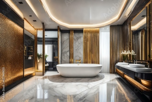 Luxury Bathroom. Contemporary Interior Design Background