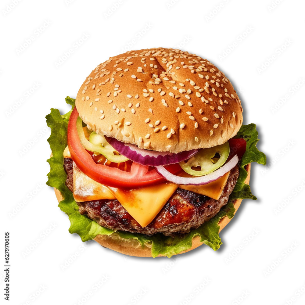 hamburger isolated on white background