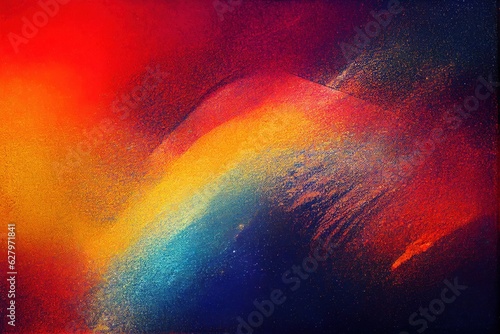 Abstract surreal digital painting illustration. Vibrant colourful artwork. Modern psychedelic minimal design. Futuristic background for interior design, textile fabric, poster, wallpaper