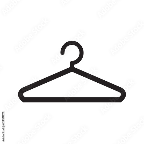 Hanger sign. Hanger sign on white background drawing illustration. Hanger icon coat rack symbol 