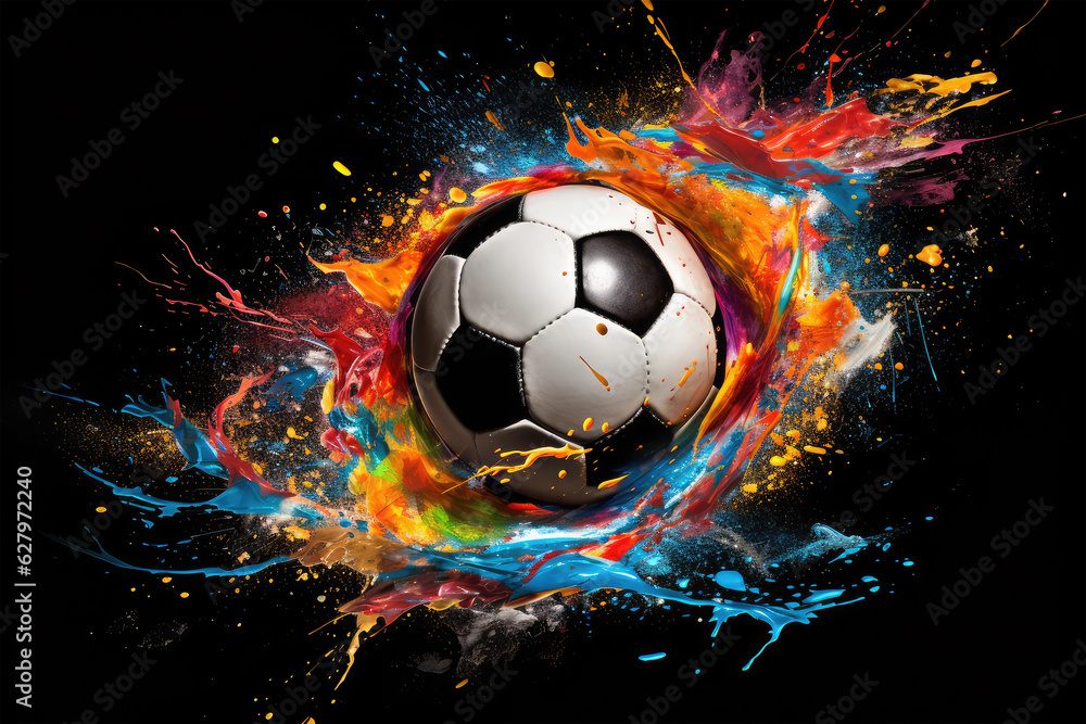 Fototapeta premium playing football on background