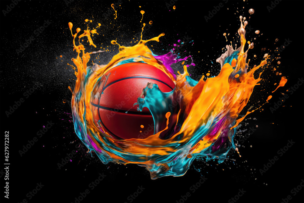 Fototapeta premium playing basketball on background