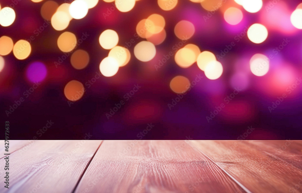 Wooden table, blurred bokeh background background. Wooden table, blurred bokeh background background.