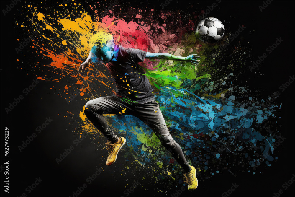 Fototapeta premium playing football on background