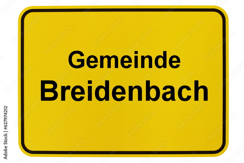 Illustration eines Ortsschildes der Gemeinde Breidenbach in Hessen